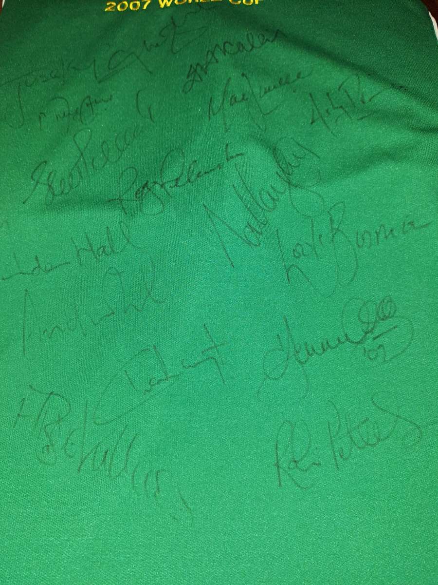 2007 Protea WC Cricket Shirt, squad signed on back, 16 signatures