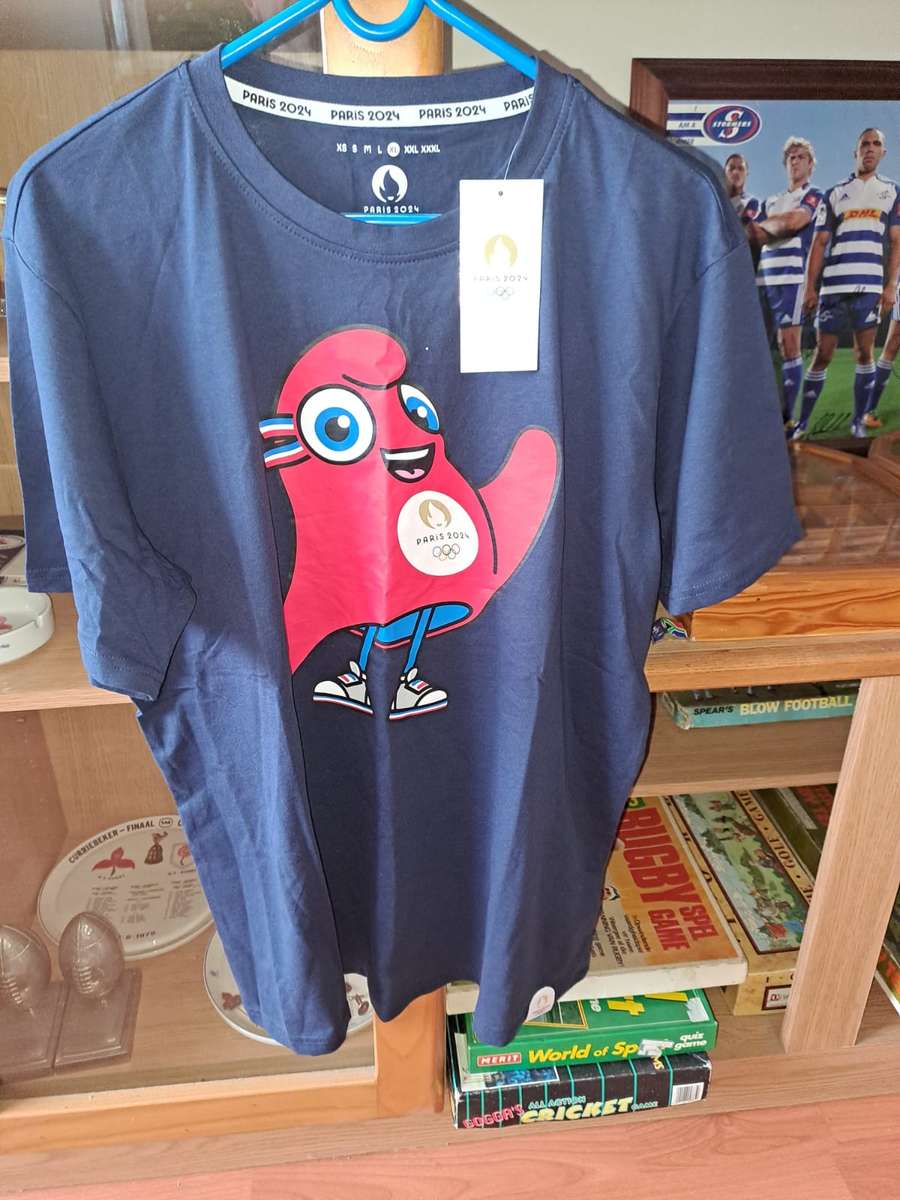 Paris Olympics 2024 T-Shirt with mascot on front, XL, never worn