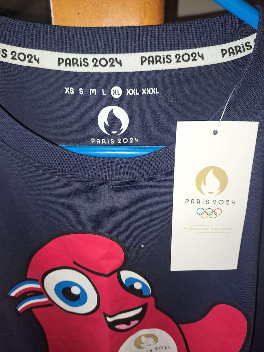 Paris Olympics 2024 T-Shirt with mascot on front, XL, never worn