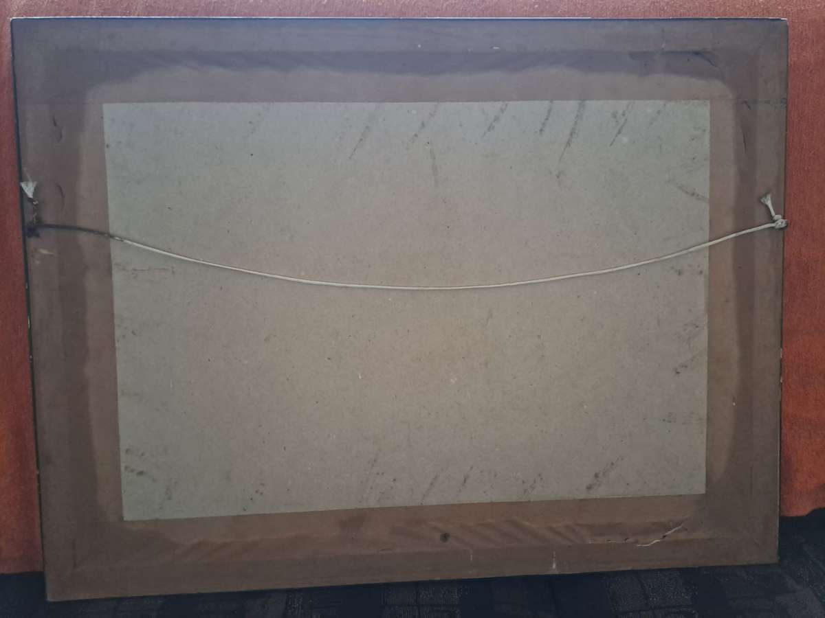 Gabriel de Jongh Lithograph "Table Mountain with Galleon" with original signature in pen