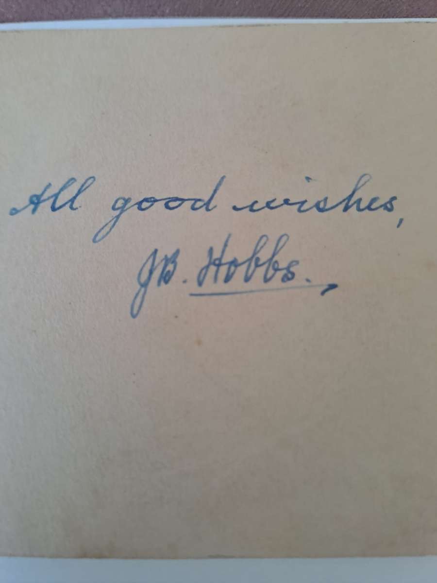 Original signature Sir Jack (John Berry) Hobbs famed England cricketer