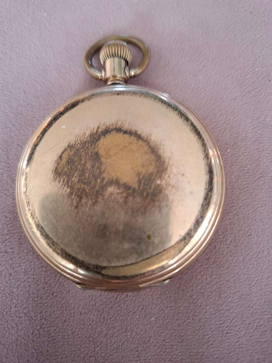 Waltham gold plated open face pocket watch, serial no 1977853, "The Russel model"