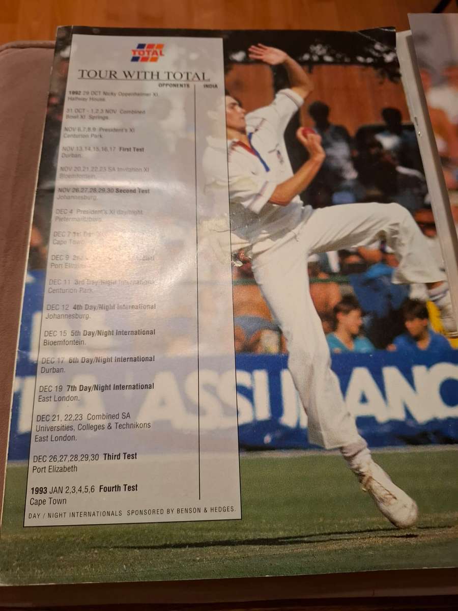 Total 1992 India vs SA, cricket collector's item, very scarce plus 28 cards