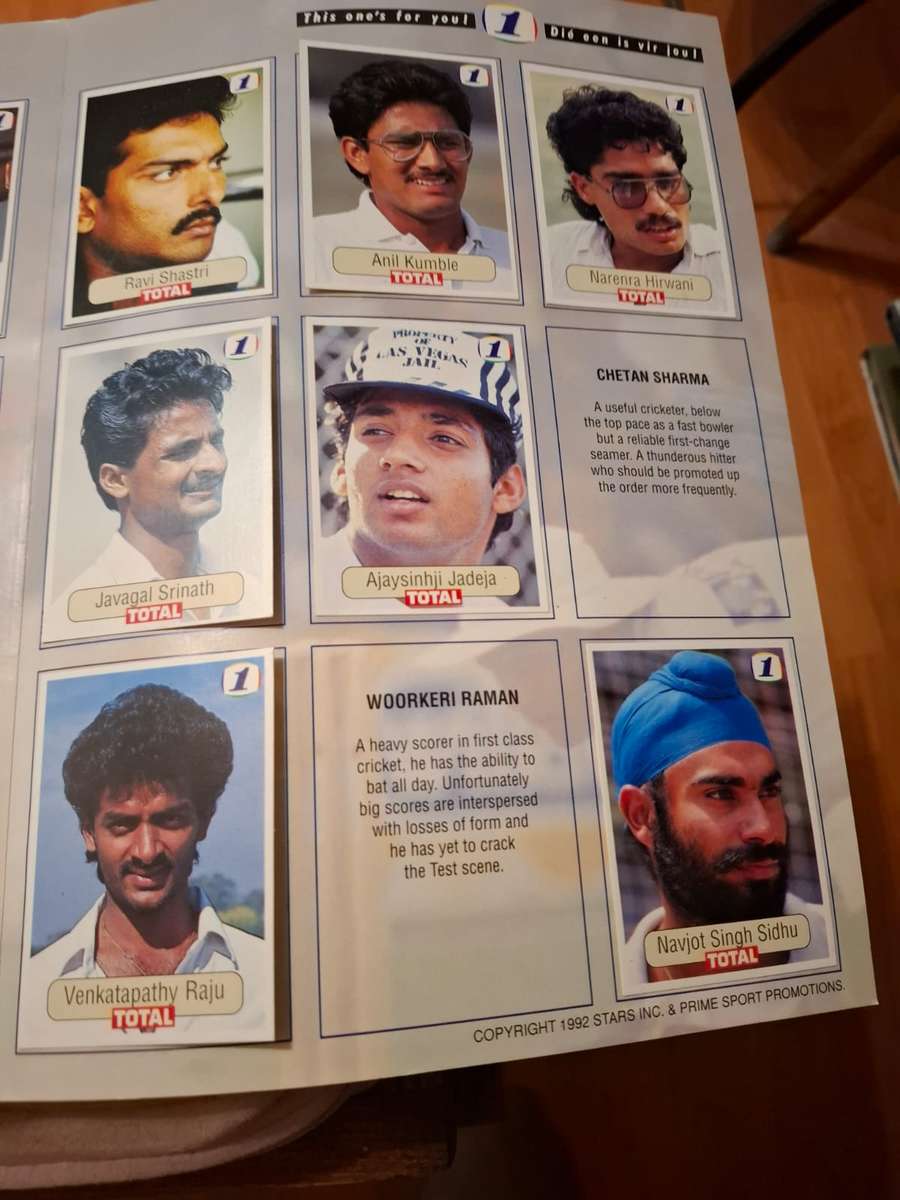 Total 1992 India vs SA, cricket collector's item, very scarce plus 28 cards