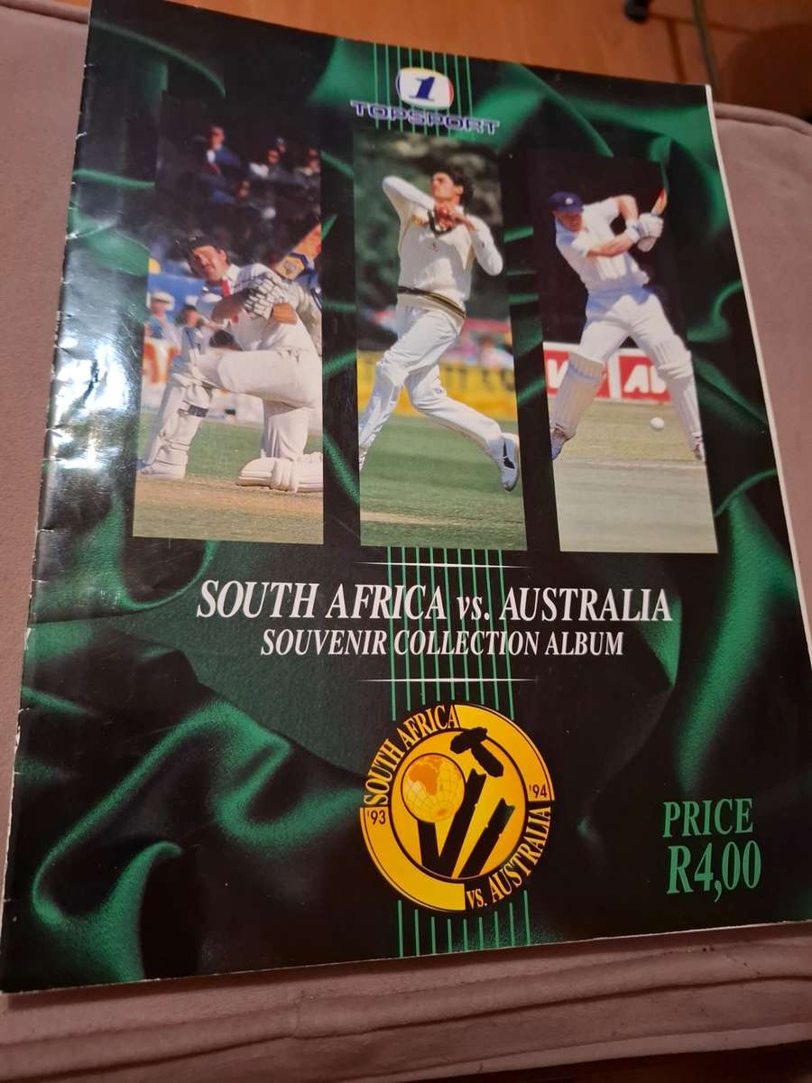 SA vs Australia cricket Topsport 1, souvenir album, plus 17 cards, scarce item