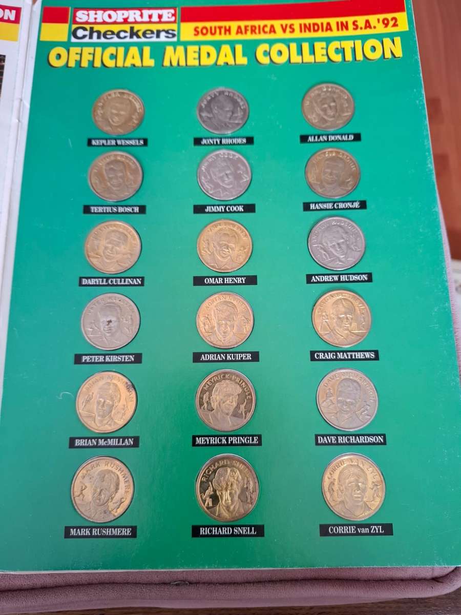 Shoprite/Checkers 1992, SA vs India, full medal collection