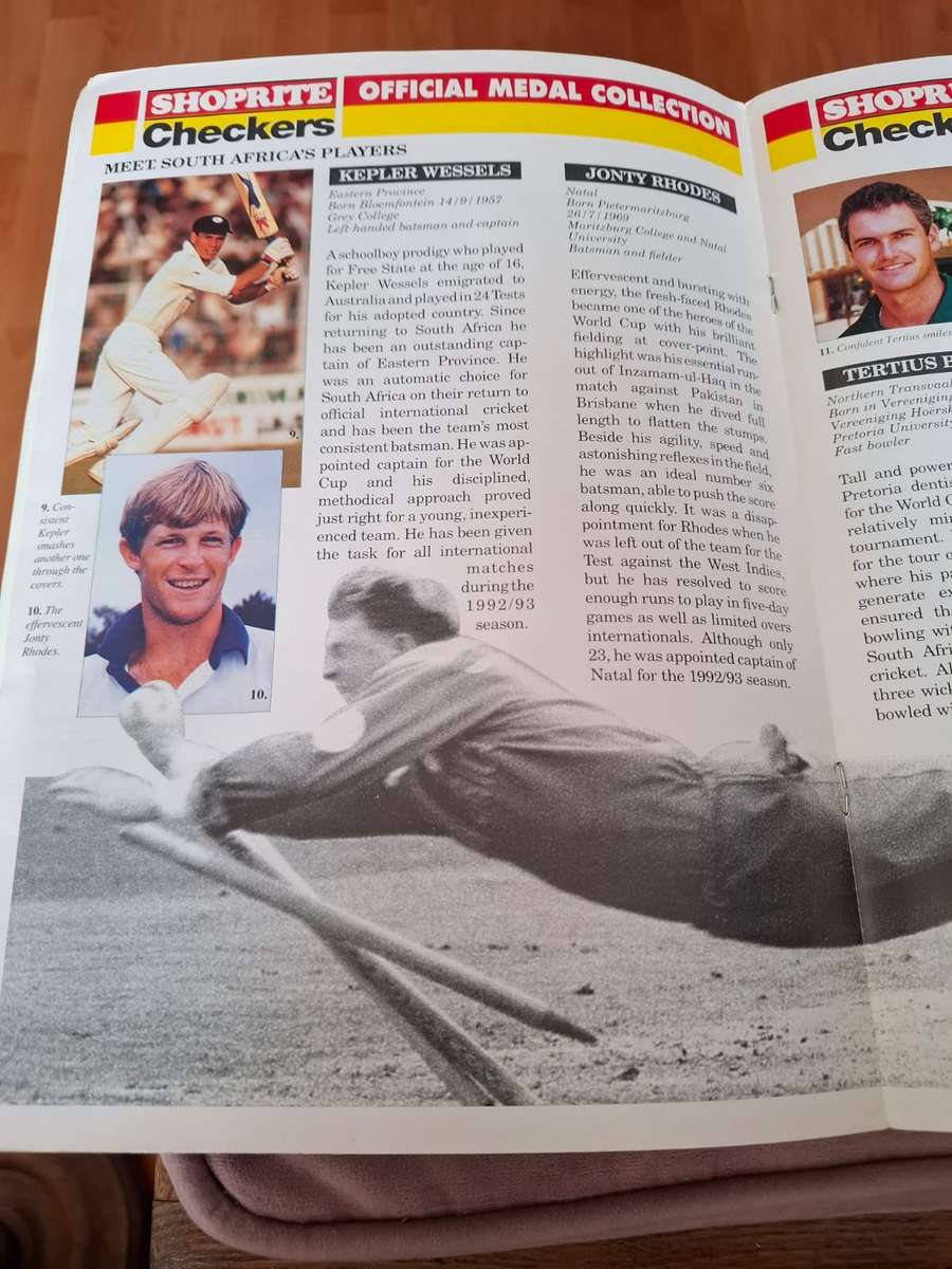 Shoprite/Checkers 1992, SA vs India, full medal collection