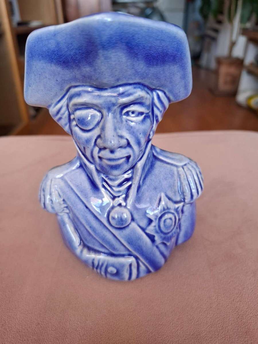 Salt glazed Toby Jug of Lord Nelson, re 1900`s