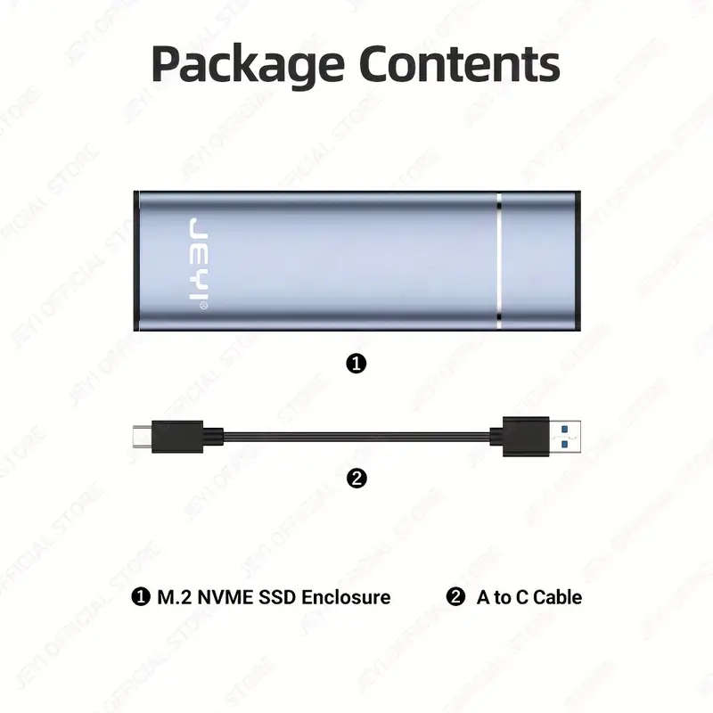 M.2 NVME Portable SSD Enclosure Adapter Aluminum case 10 Gbps USB 3.2 Gen 2