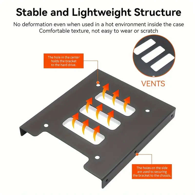 HDD SSD 2.5 inch To 3.5 inch HDD Mounting Bay Metal Bracket with Screws