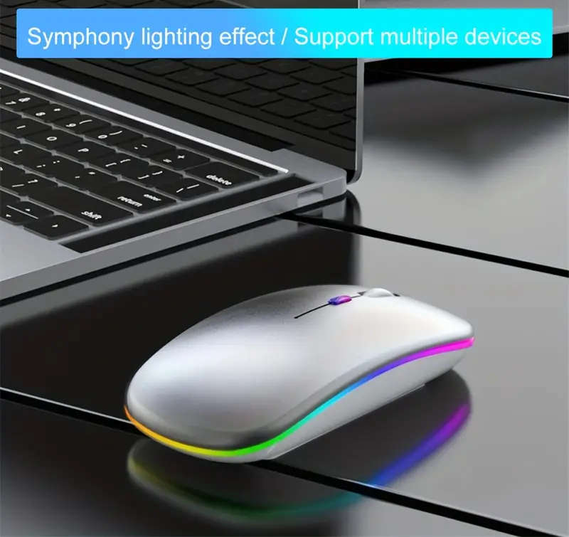 Wireless flashing RGB Mouse For PC/laptop LED Backlight