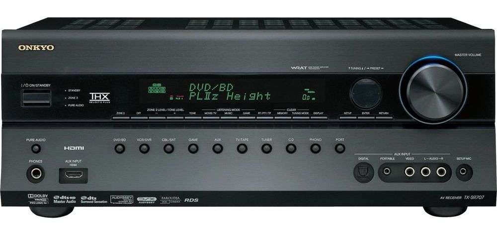 Onkyo TX-SR707 7.2-Channel Home Theater Receiver - [ POWERS ON ] [ NO SOUND]