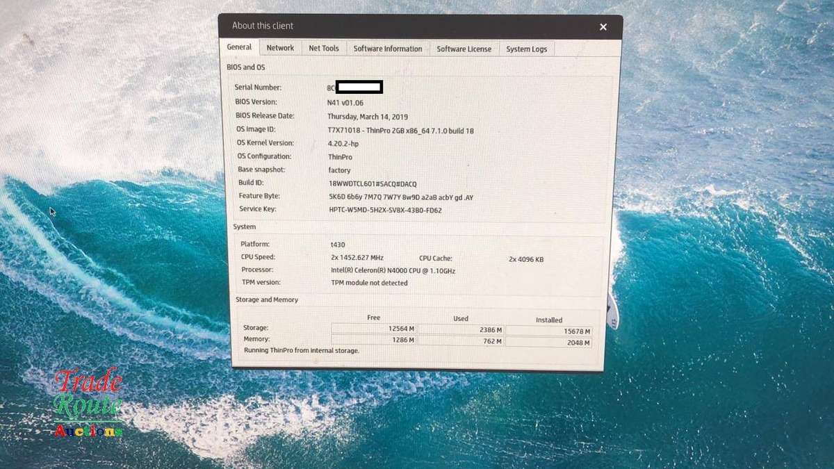 HP T430 Thin Client Computer Intel Celeron N4020 2GB 16GB DP+HDMI ThinPro 3VL60AA