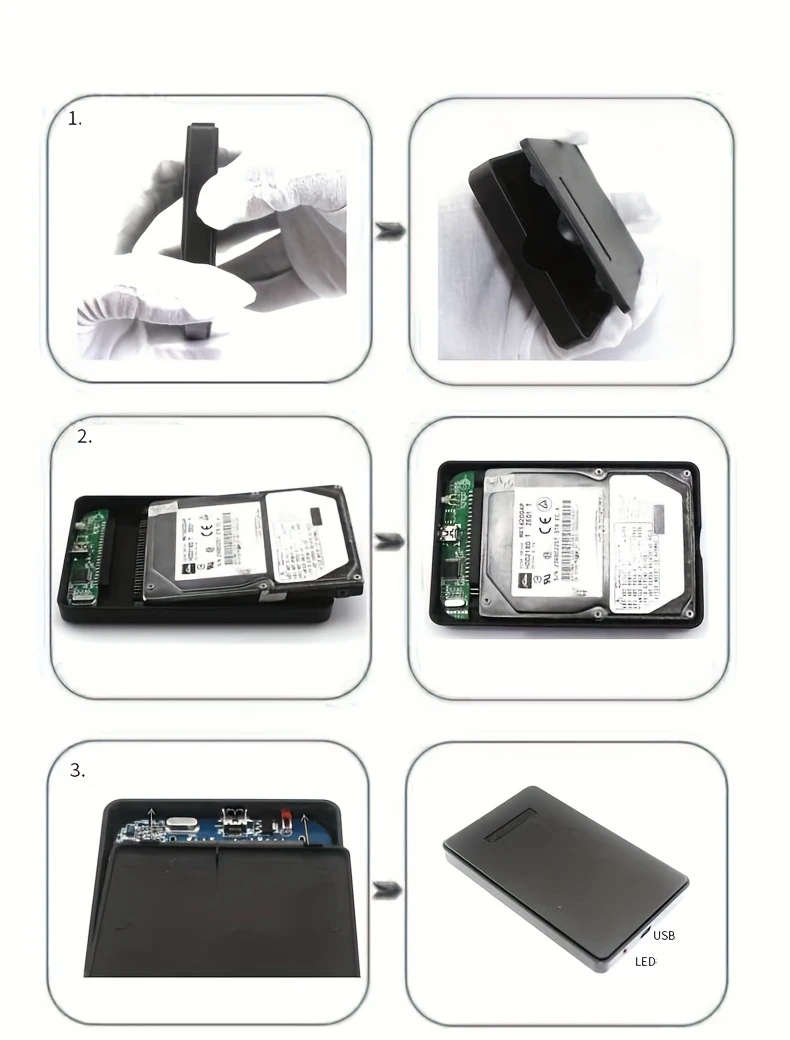 USB 3.0 SATA External Hard Drive Case 2.5 Inch Enclosure Caddy for HDD SSD [BLUE]