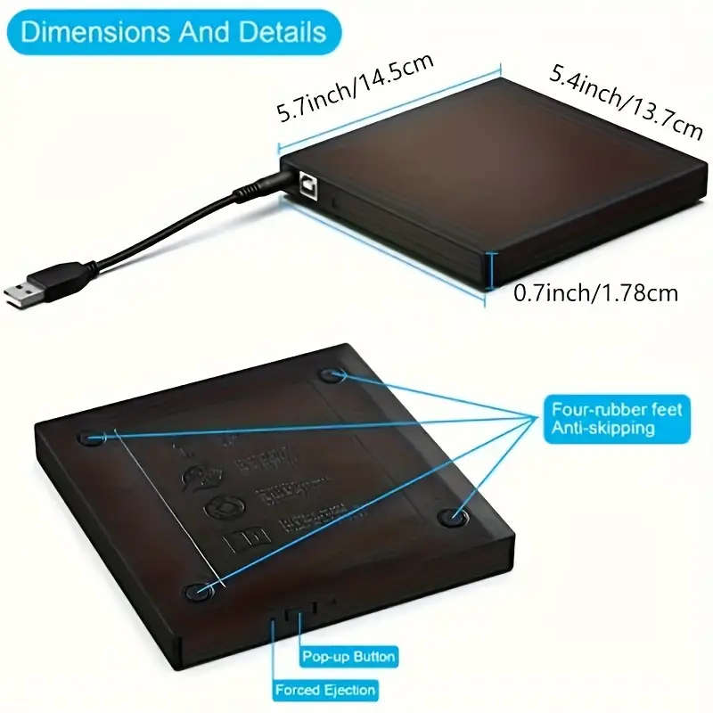 Compact USB External CD/DVD Drive