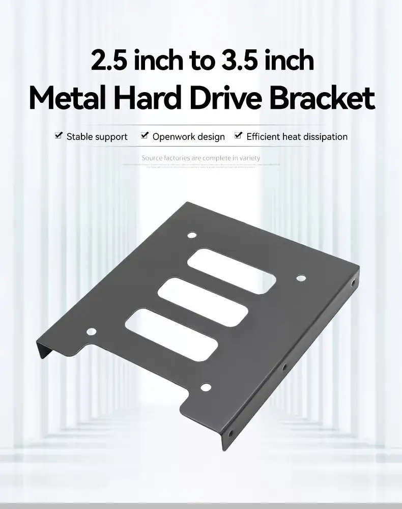 HDD SSD 2.5 inch To 3.5 inch HDD Mounting Bay Metal Bracket with Screws