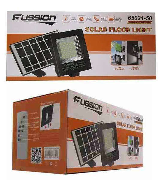 Solar Flood Light 50W (Fussion 65021-50) including Solar Panel & Remote 90 LEDs