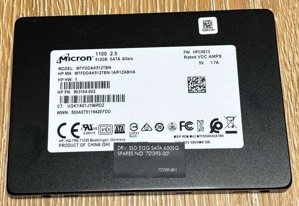 MICRON 512GB SSD 2.5-inch SATA 1100 MTFDDAK512TBN