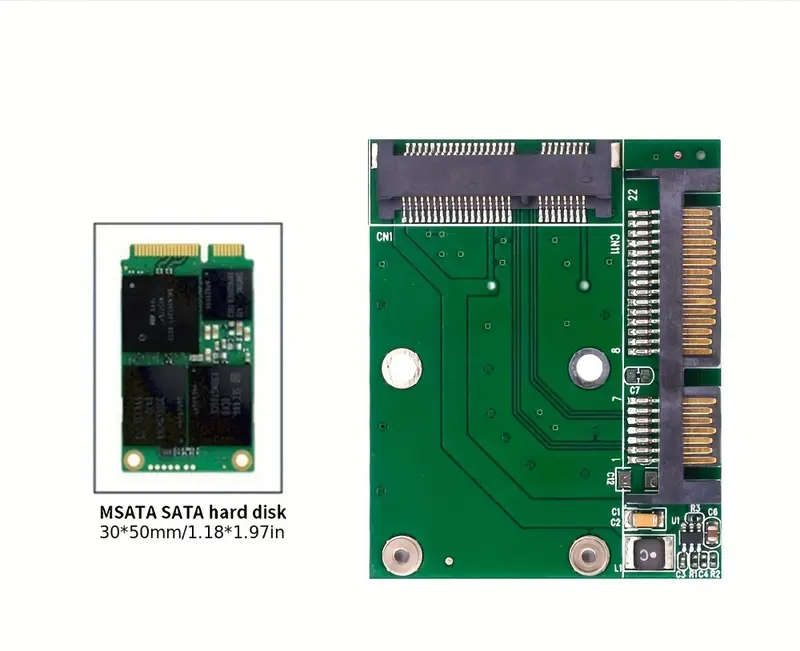 mSATA SSD to SATA Converter Card, MSATA to 22pin SATA Adapter
