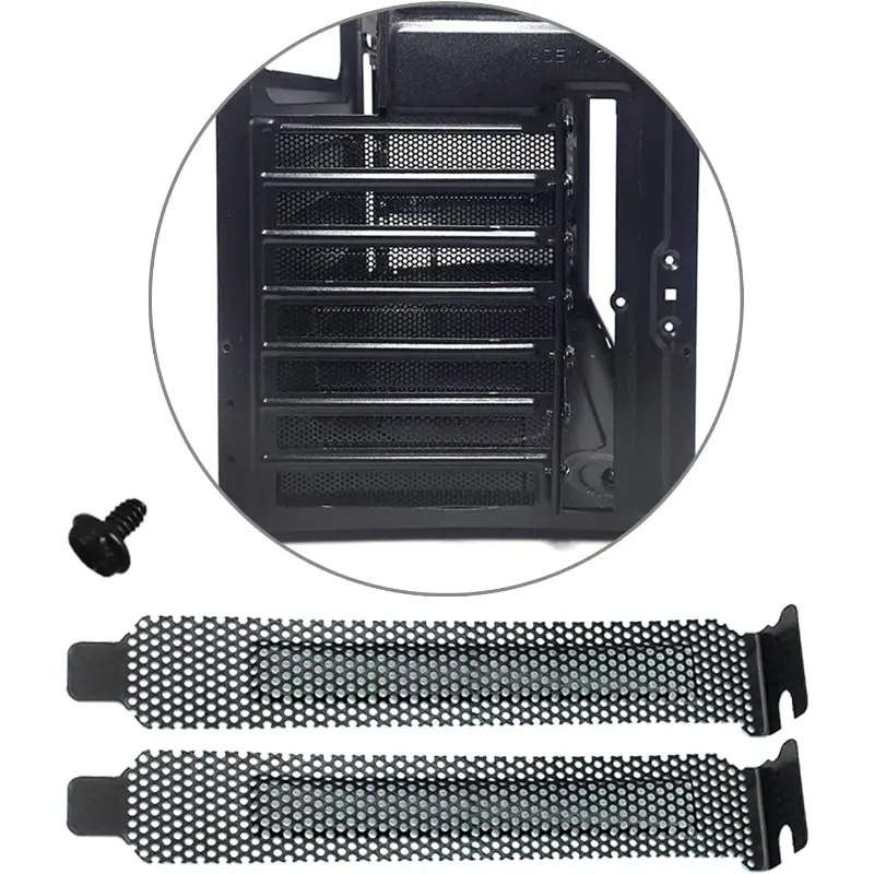 5pcs Hard Steel PCI Slot Covers with Dust Filter