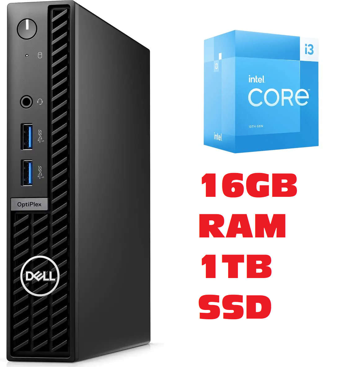 Dell OptiPlex 7010 MFF Desktop Mini PC | Core i3-13100T 13th Gen Processor | 16GB RAM | 1TB SSD