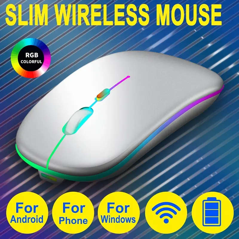 Wireless flashing RGB Mouse For PC/laptop LED Backlight