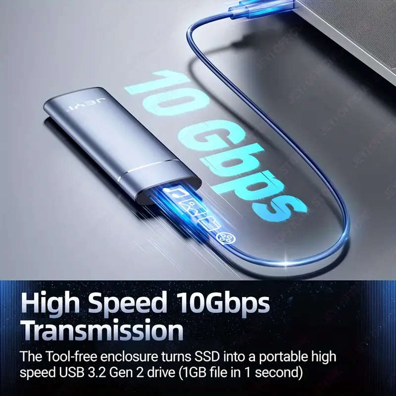 M.2 NVME Portable SSD Enclosure Adapter Aluminum case 10 Gbps USB 3.2 Gen 2