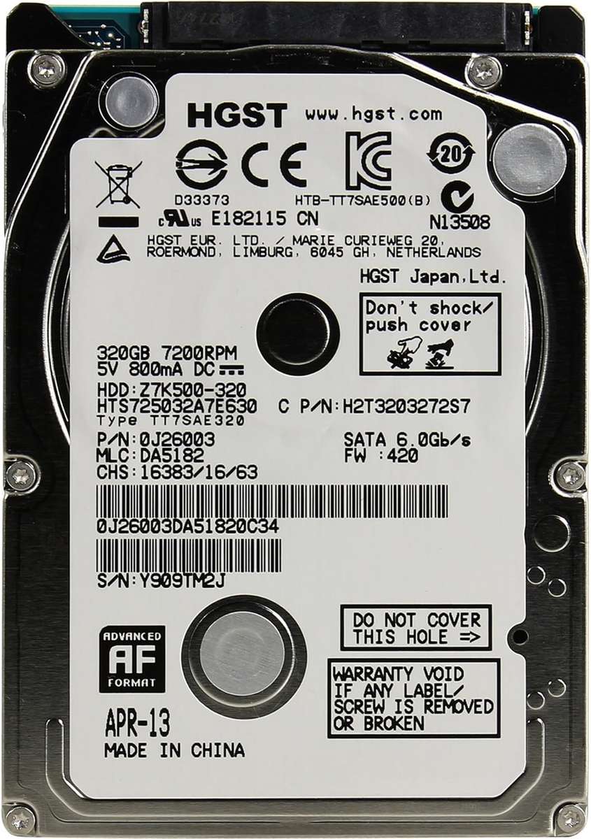 HGST 320GB HDD 2.5-inch for Laptops/Desktops - 320GB Hard Disk