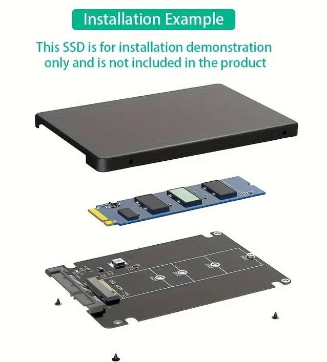 M.2 NGFF SSD to 2.5 SATA Adapter Enclosure M.2 SSD Converter Case
