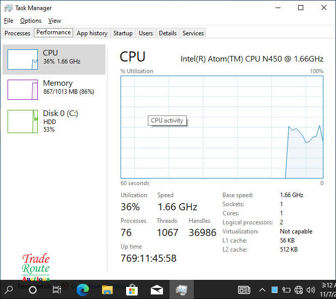 Acer Aspire One HAPPY Mini 10.1-inch Netbook Intel Atom N450, 1GB RAM, 250GB HDD