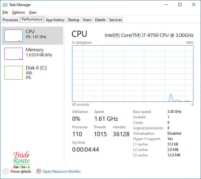 Cougar Gaming PC Core i7 9th Gen 3.0GHz 24GB RAM 128GB SSD