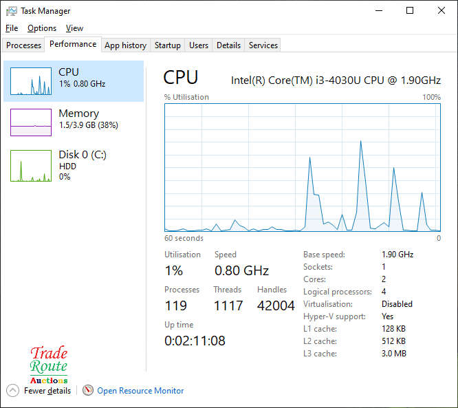 Lenovo Flex 2-14 Laptop 20404 Intel Core i3 4030U 1.9GHz 4GB RAM 500GB HDD