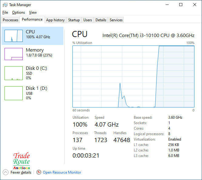 HP Prodesk 400 G7 SFF Desktop Computer | Core i3 10100 10th Gen 3.6Ghz | 8GB RAM | 256GB SSD