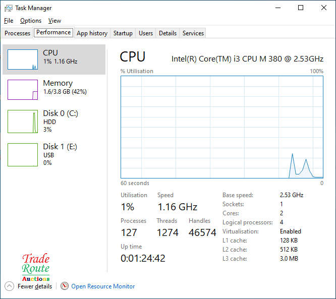 DELL VOSTRO 1540 LAPTOP | CORE i3 M380 2.53GHz | 4GB RAM | 500GB HDD - Faulty Battery