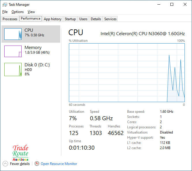 HP 15-bs0xxx Laptop 15.6 Inch | Intel Celeron N3060 1.6GHz | 4GB RAM | 500GB HDD - FAULTY BATTERY
