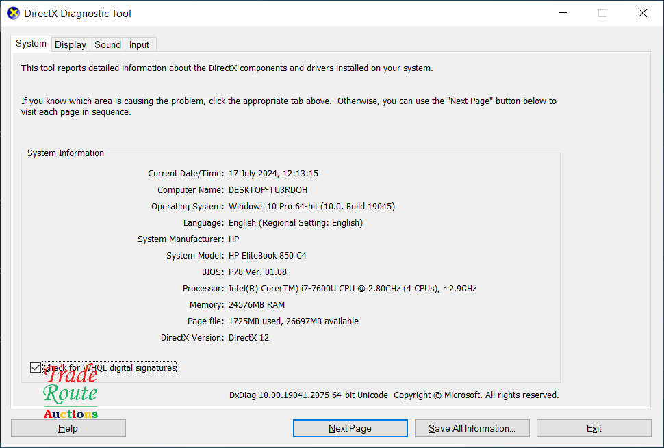 HP EliteBook 850 G4 LAPTOP * SUPER FAST * CORE i7 2.9 GHz * 24GB RAM * 256GB SSD * WIN 10 PRO