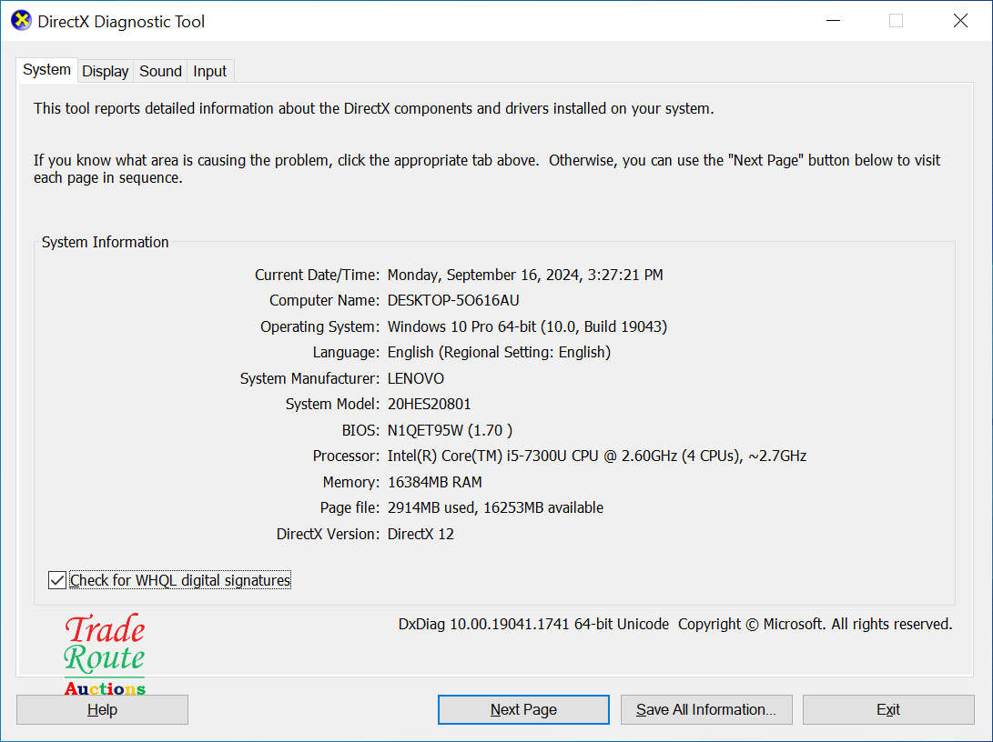 LENOVO THINKPAD T470 Full HD Laptop | CORE i5 7300u 2.6GHz | 16GB RAM | 512GB SSD