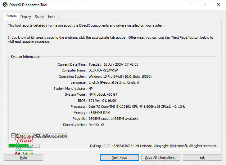 HP PROBOOK 450 G7 15.6-inch LAPTOP | CORE i5 10210U 10th Gen | 16GB RAM | 256GB SSD