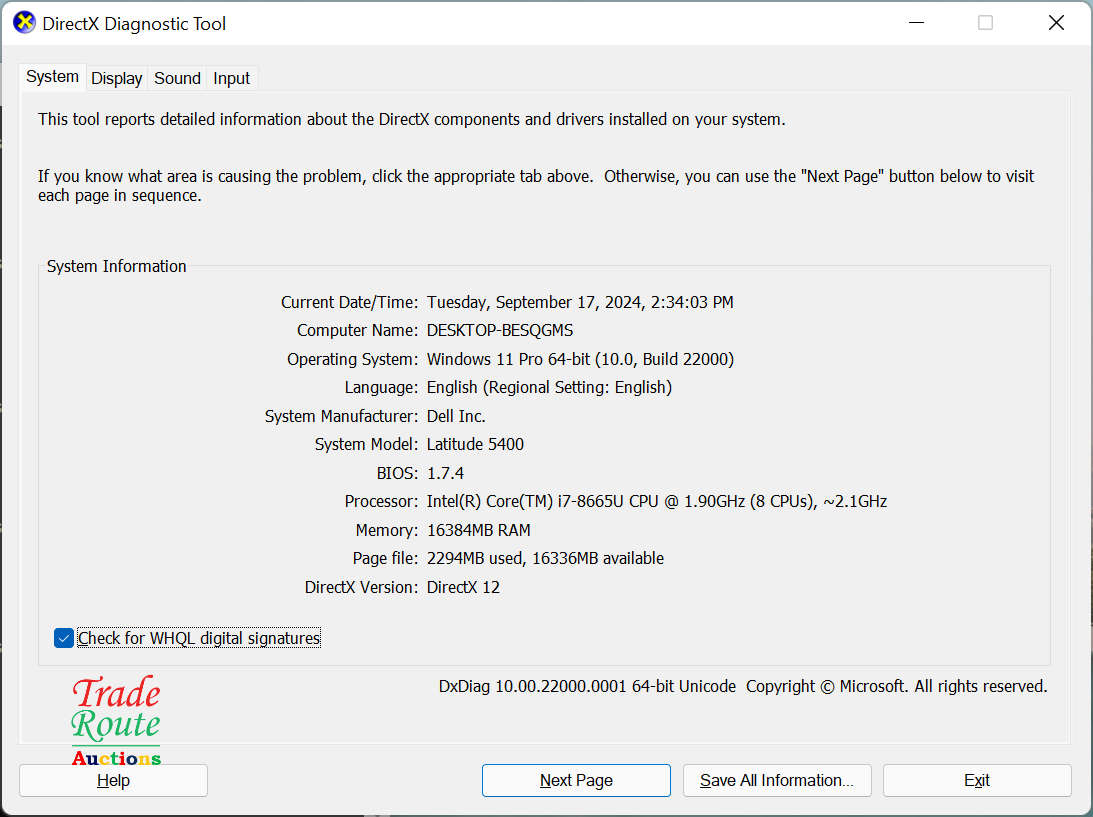 DELL LATITUDE 5400 LAPTOP ULTRABOOK | CORE i7 8665U 1.9GHz 8th Gen | 16GB RAM | 256GB SSD