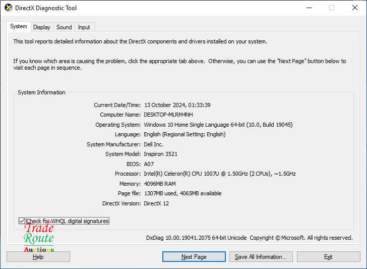 Dell INSPIRON 3521 15.6" LAPTOP | Intel Celeron 1007U 1.5GHz | 4GB RAM | 500GB HDD