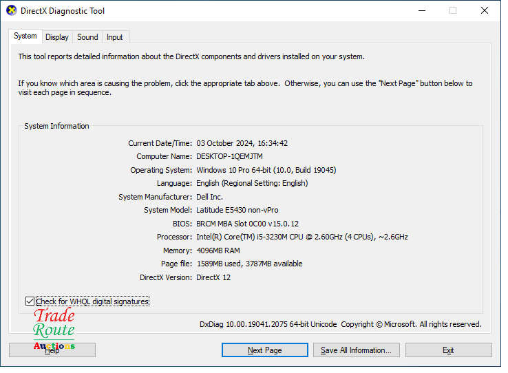 DELL LATITUDE E5430 LAPTOP | CORE i5 3230M 2.6GHz | 4GB RAM | 500GB HDD - Faulty Battery