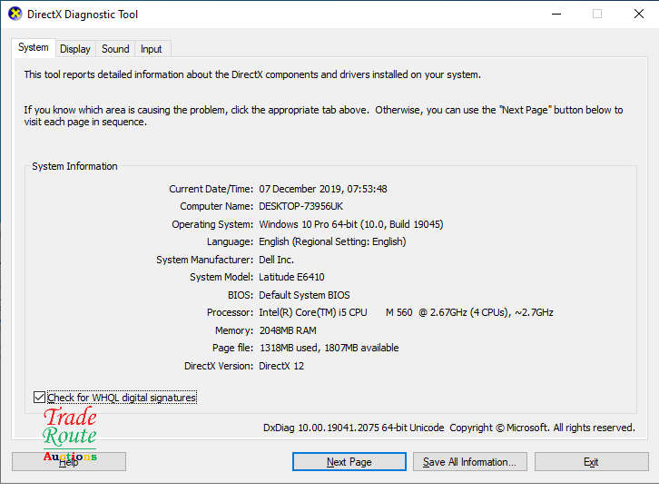 Dell E6410 Laptop - Core i5 2GB RAM 250GB HDD - Faulty Battery