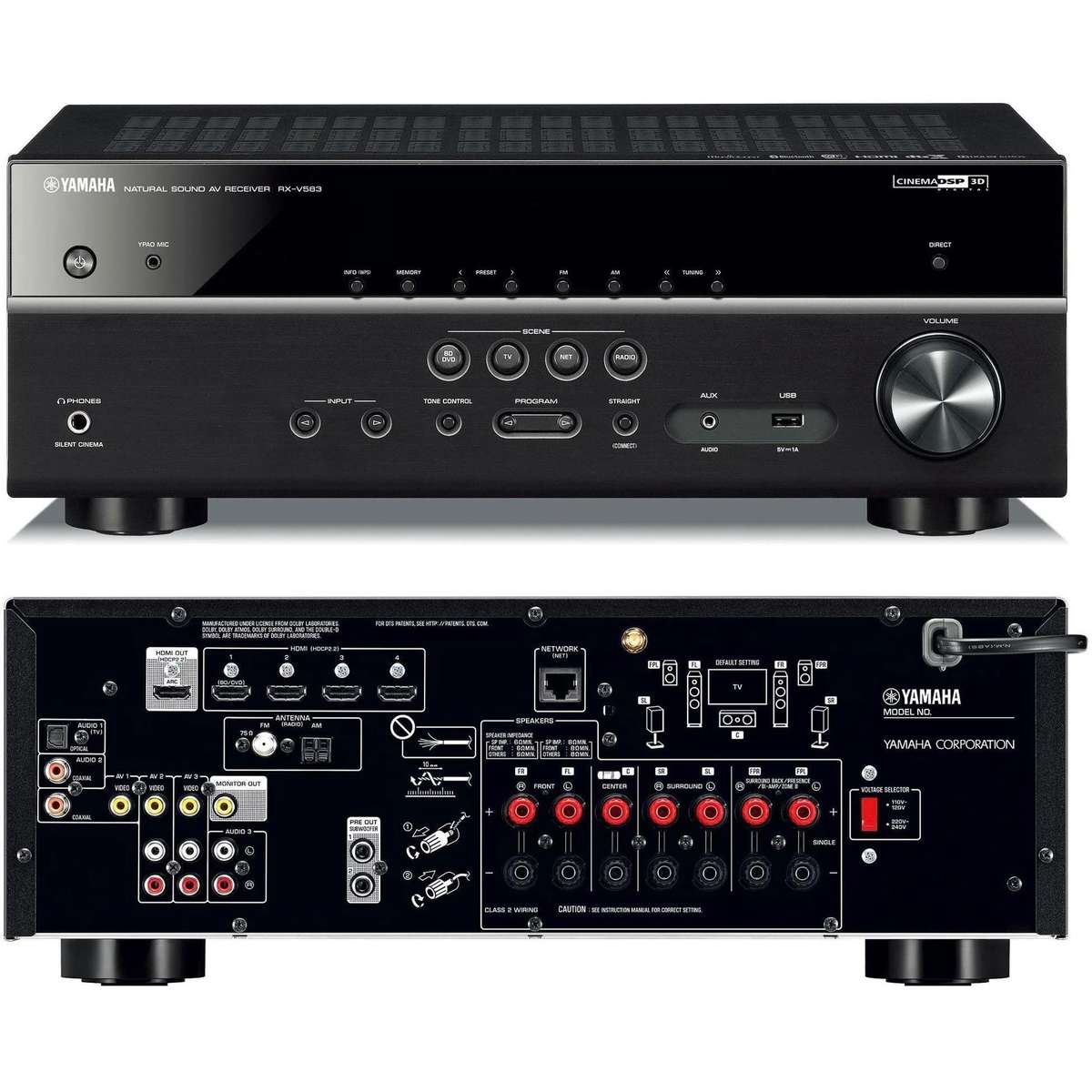 Yamaha Natural Sound AV Receiver RX-V583 Amplifier - NO POWER for Spares/Repair