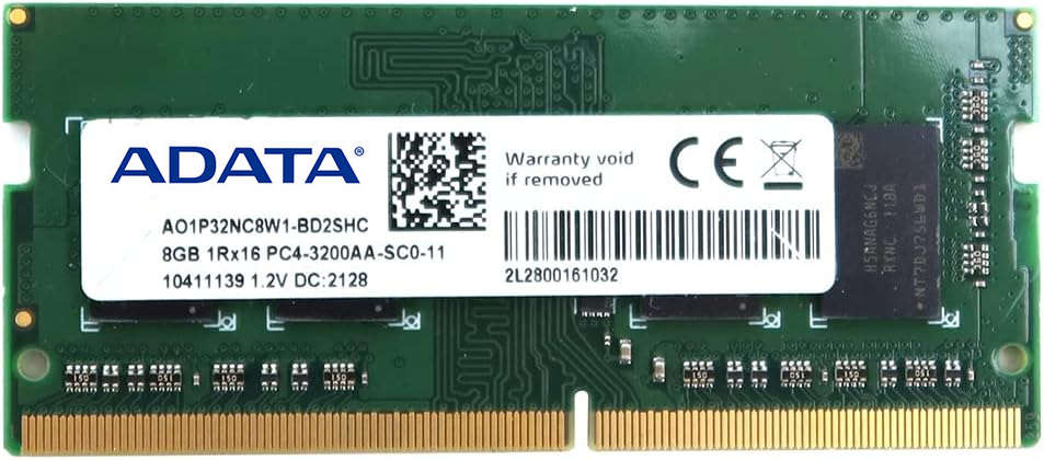 ADATA 8GB DDR4 RAM 3200 MHz Memory Module for Laptops