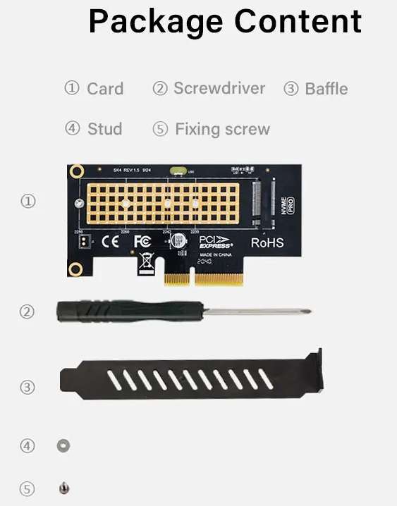 M.2 NVME SSD to PCI Express 4.0 Adapter Converter Card