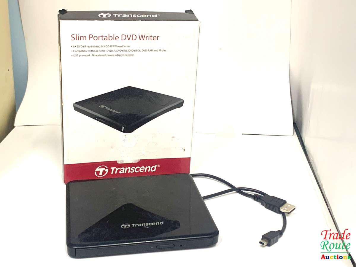 Transcend 8X Slim Portable DVD Writer Optical Drive (TS8XDVDS-K)