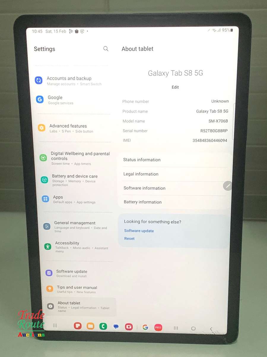 Galaxy Tab S8 SM-X706B 256GB 11-inch 5G Tablet - Outer glass cracked corner