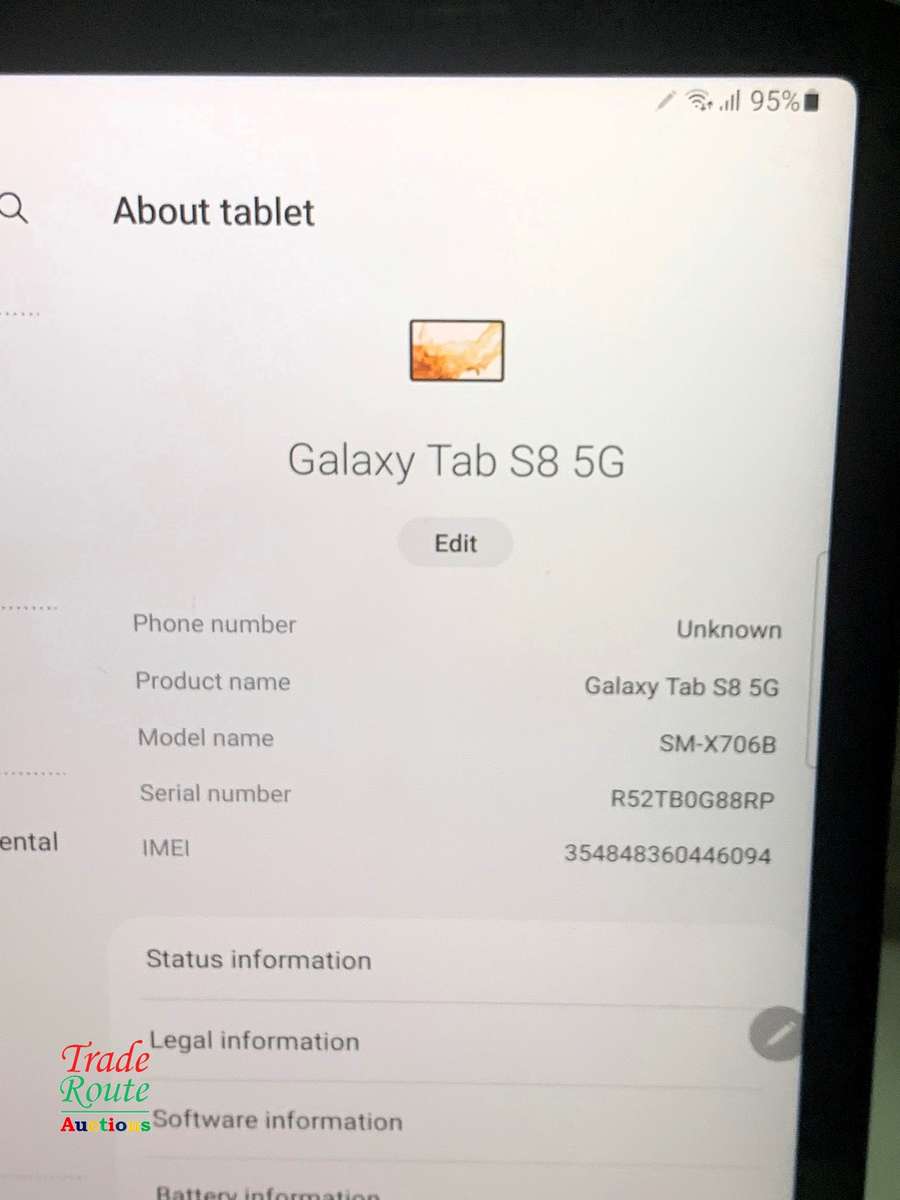 Galaxy Tab S8 SM-X706B 256GB 11-inch 5G Tablet - Outer glass cracked corner