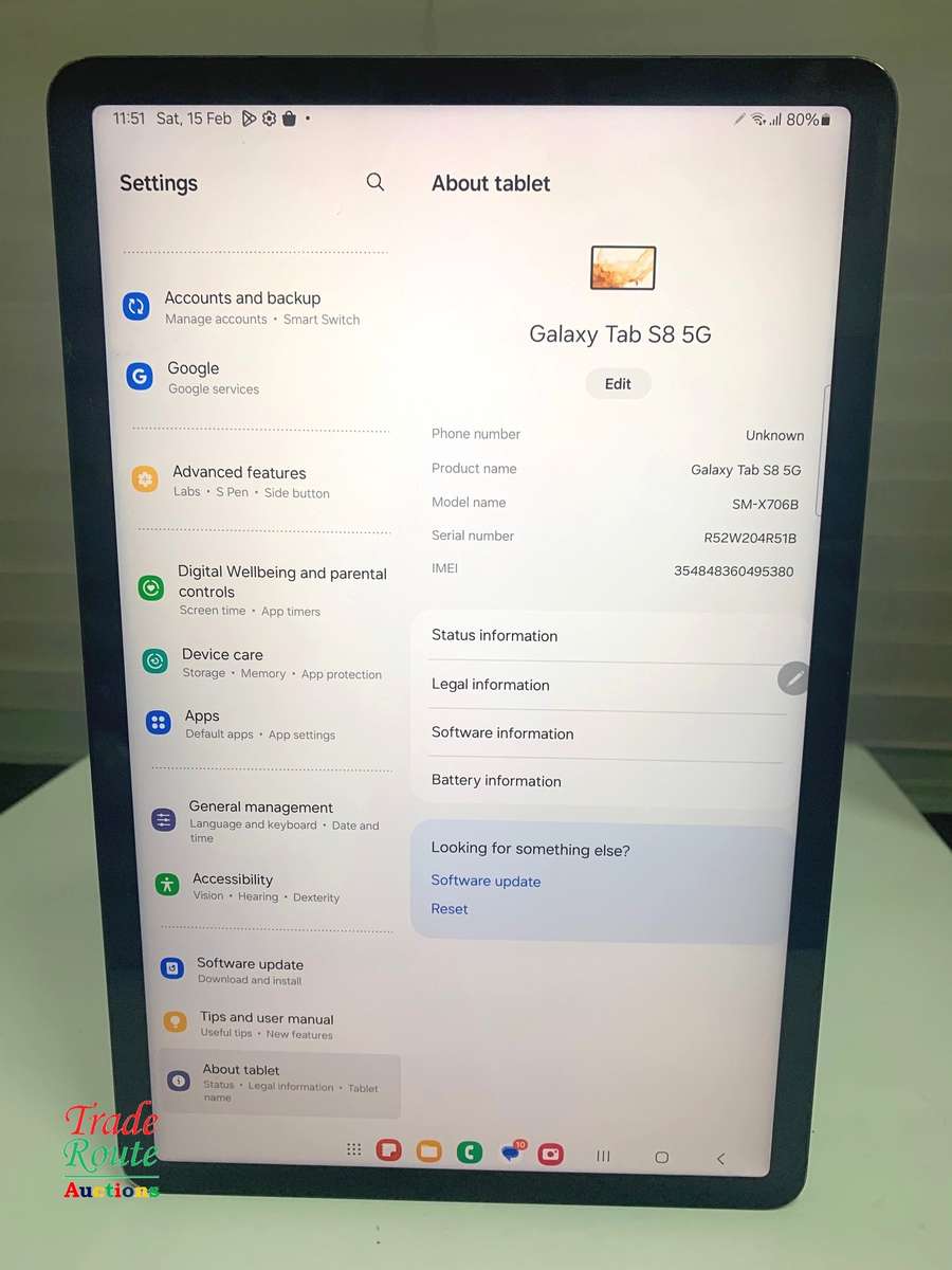 Galaxy Tab S8 SM-X706B 256GB 11-inch 5G Tablet - chipped corner