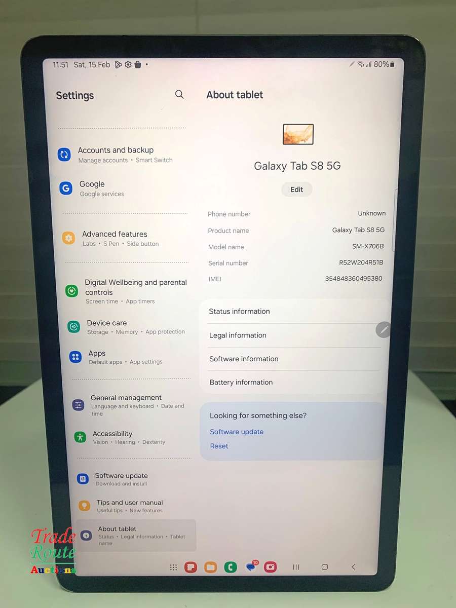 Galaxy Tab S8 SM-X706B 256GB 11-inch 5G Tablet - chipped corner